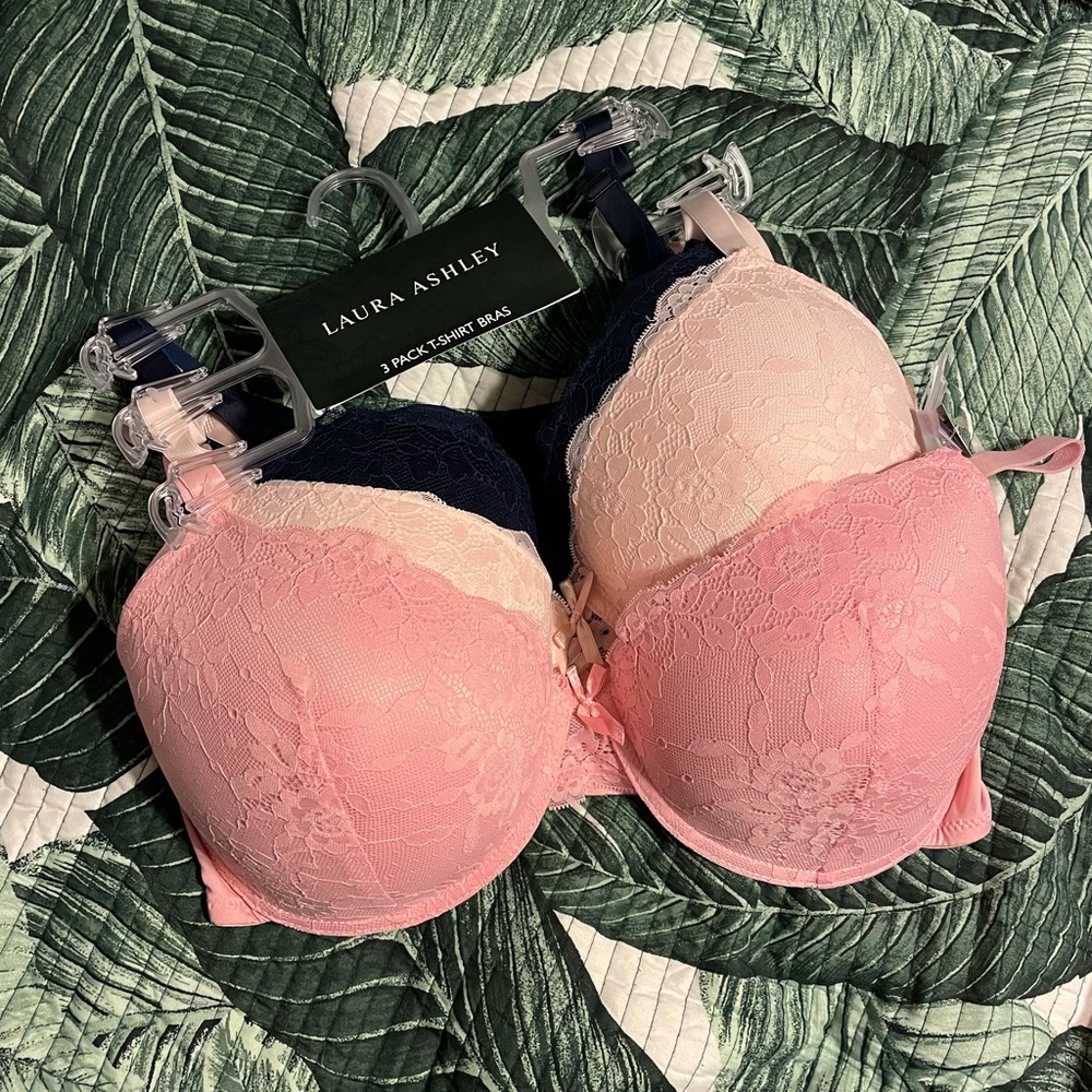 Laura Ashley Bras 3 pack 40dd NWT
